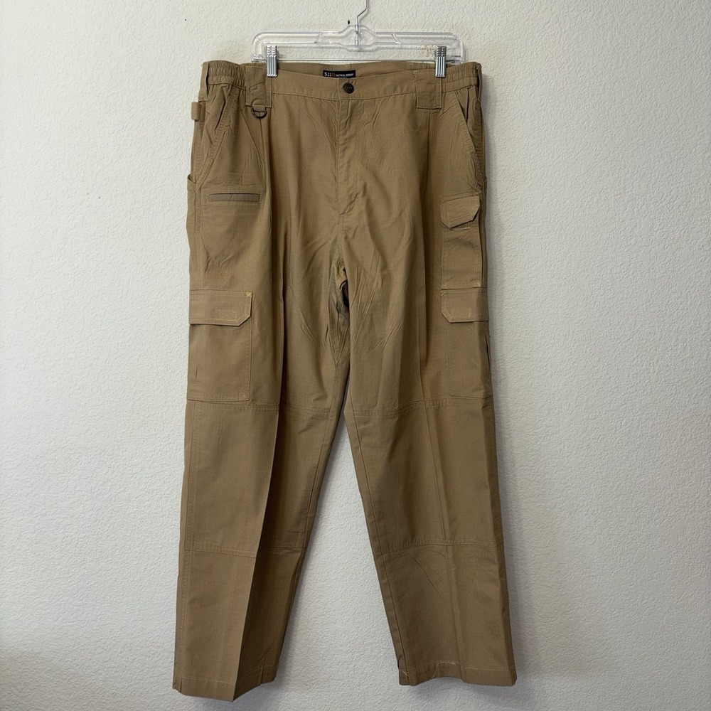 5.11 Tactical Series Tan Cargo Pants Men's 40 Size 40x31 Khaki Canvas Ripstop